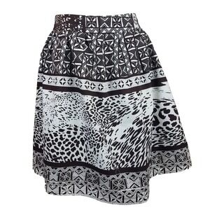 Wrapper Fit‎ and Flair cotton skirt Brown Cream Pleated juniors size 11